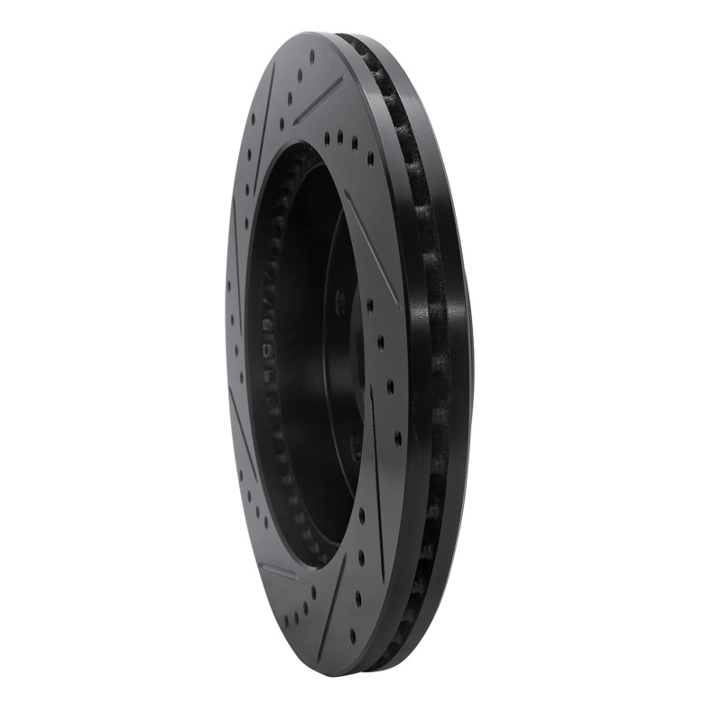 Ford F-150 Brake Rotor (1) - Front Right - R1 Concepts - Drilled & Slotted - Black - `97-`04